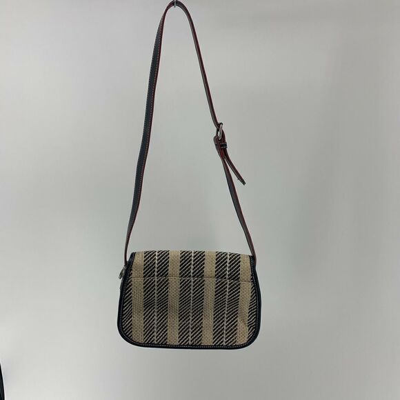 Tommy Hilfiger Black Tan Woven Purse Mini Flag - Picture 4 of 10
